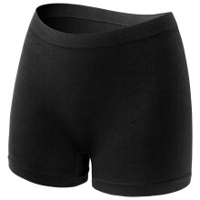 (Black, 2XL) Womens Ladies Plain Underwear Mid Waist Seamless Stretch Boxer Shorts Pants Lot