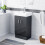 NES Home Nes Home 450mm Anthracite 2 Doors Basin Vanity Unit Bathroom Cabinet 1