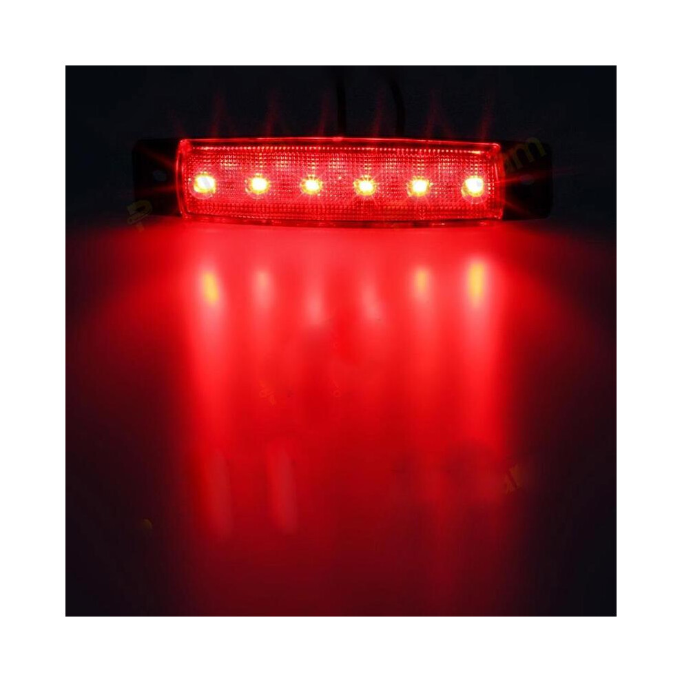 (, 12V) Car External Lights Led 12V/24V 6 Smd Led Auto Car Bus Truck Lorry Side Red 8751722407081