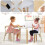 Living And Home Poplar Toddler Play Table and Chair Set 4