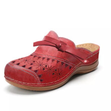 (Red, UK 4.5 (EU 38)) Women's Lightweight Slip On Shoes Work Soft Slingback Slippers Comfy Sandals