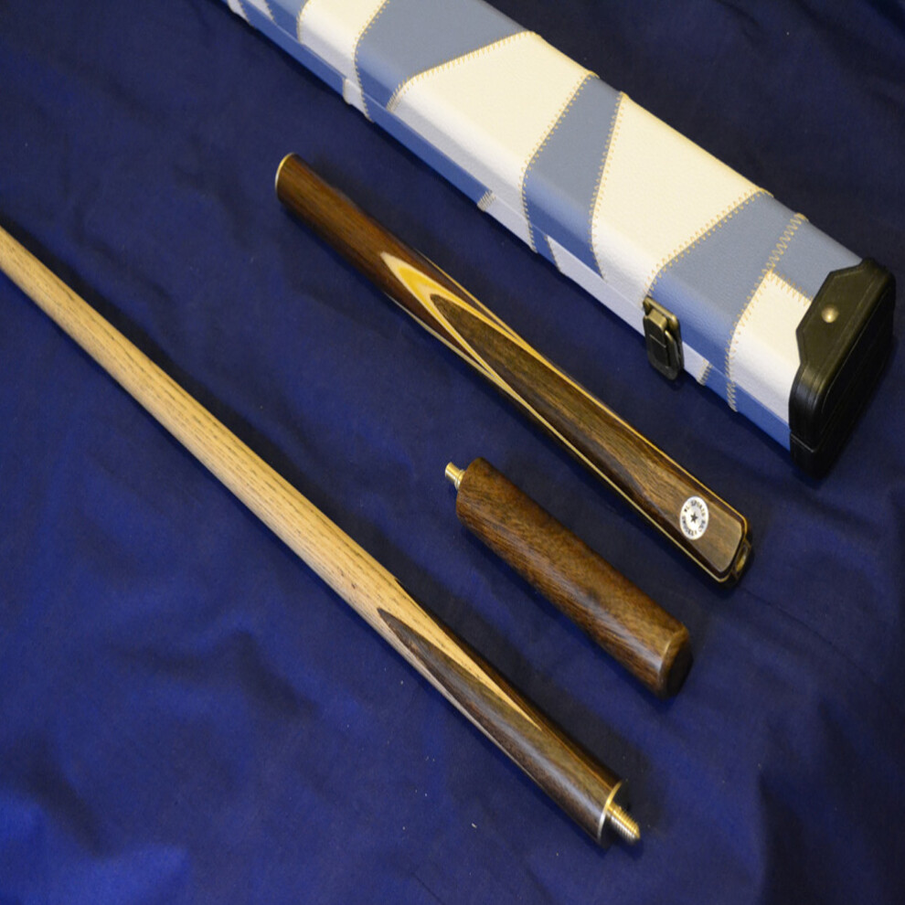 Handcrafted 3/4 piece Ash Snooker/Pool Cue with Leather Cue Case