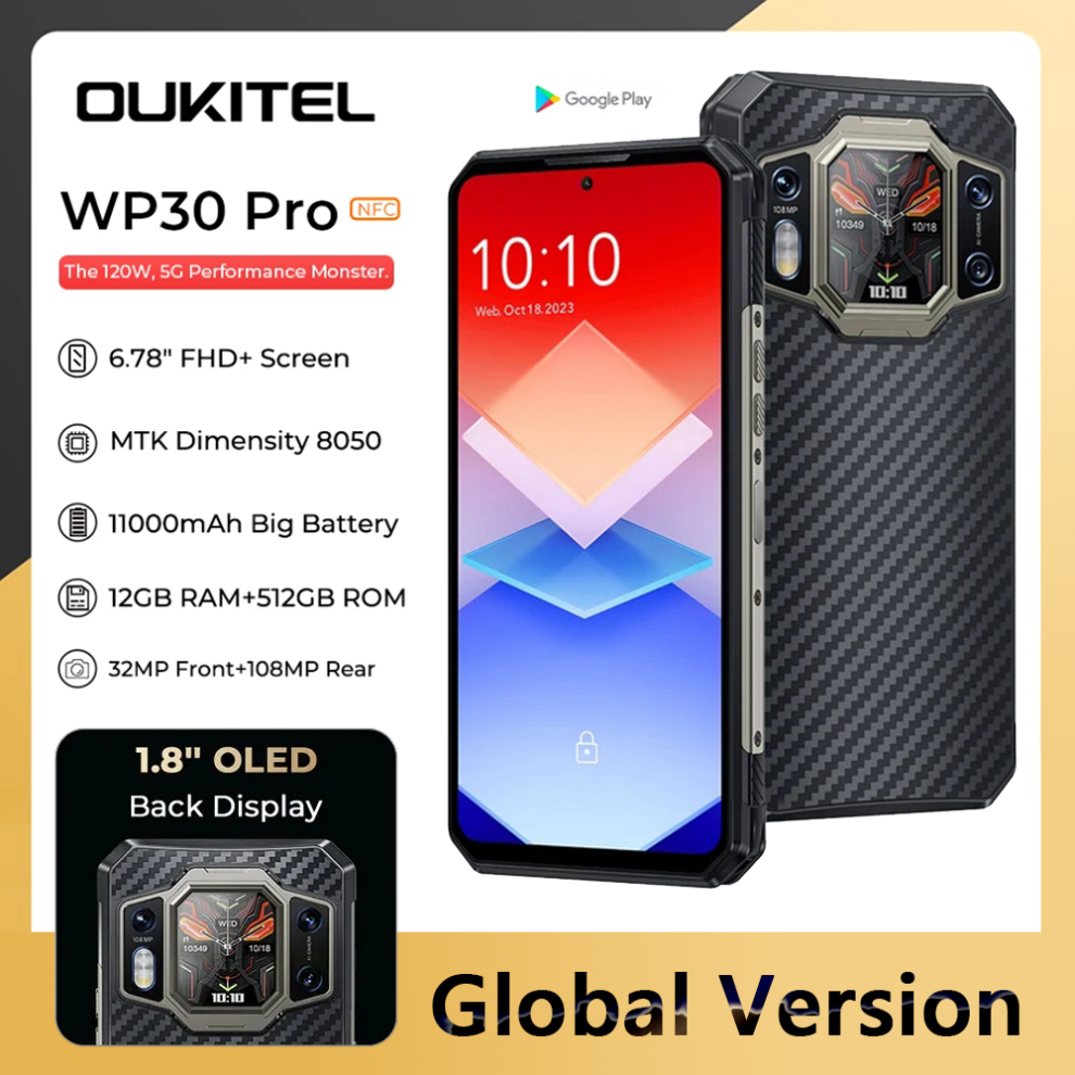 Oukitel WP30 Pro 5G Rugged 12GB+512GB 106MP Global NFC Google Play Dual SIM