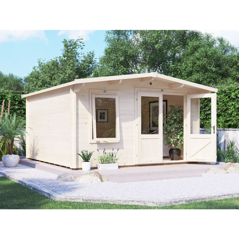 Dunster House Log Cabin Garden Office Wooden Summerhouse Rhine 4m x 4m