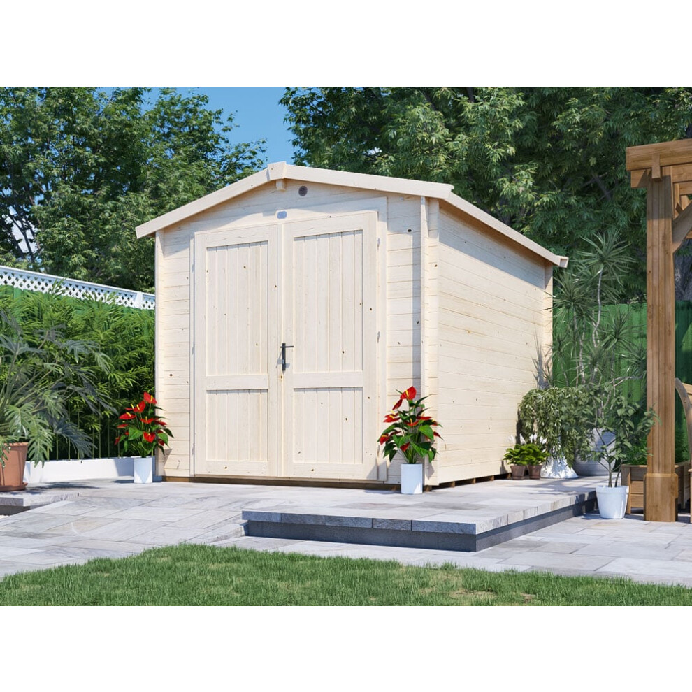 Dunster House Wooden Garden Shed 2.5m x 3m Heavy Duty Cabin Petrus