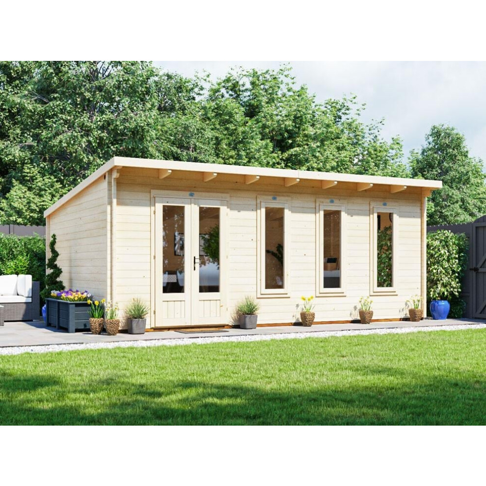 Dunster House Log Cabin Garden Office 6m x 4m Terminator Pent