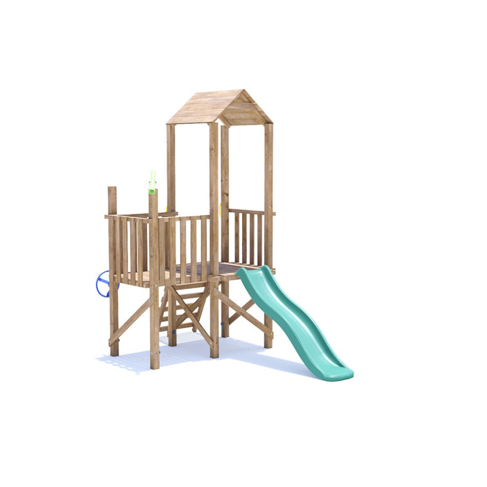 Dunster House Climbing Frame with Low Platform & Slide BalconyFort