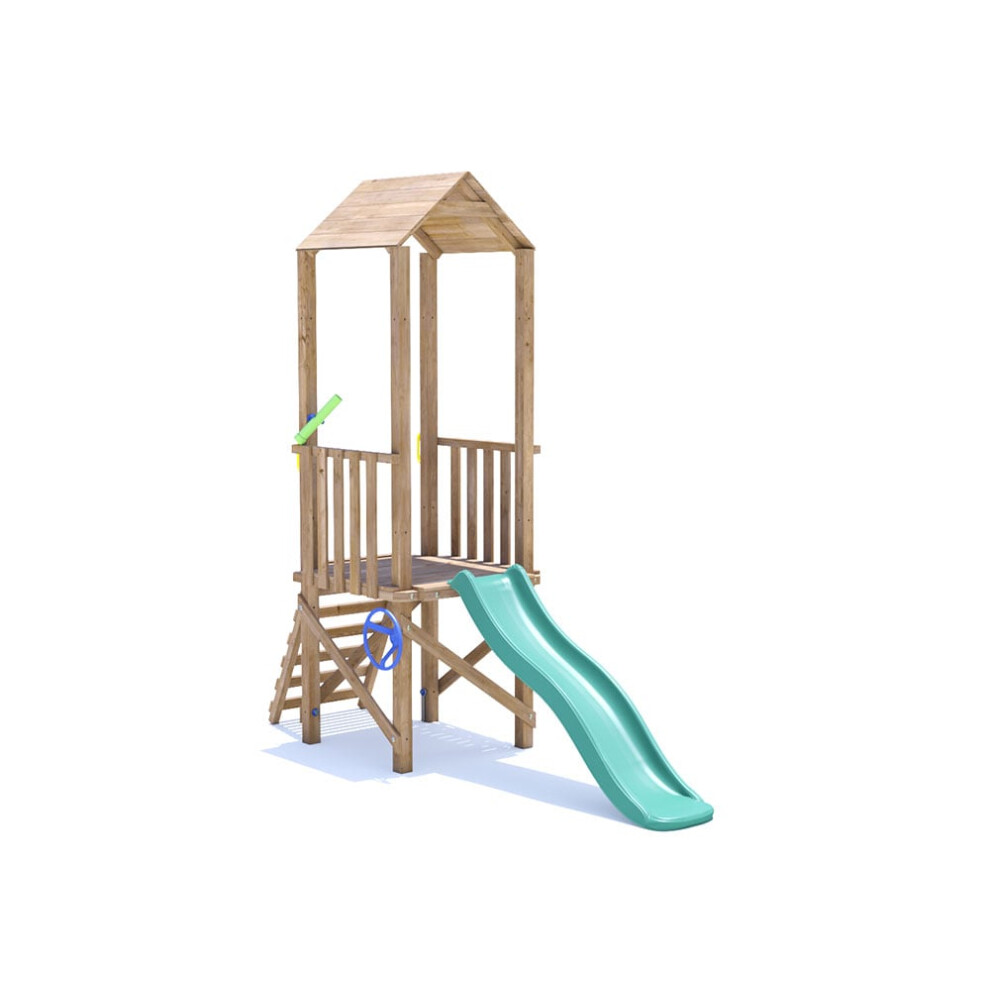 Dunster House Climbing Frame with Low Platform & Slide SquirrelFort