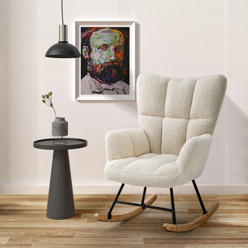 Living And Home Tufted Upholstered Rocking Chair 1
