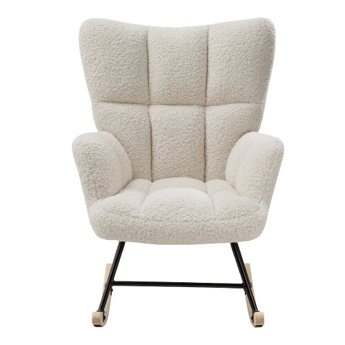 Living And Home Tufted Upholstered Rocking Chair 2