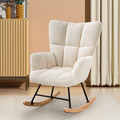 Living And Home Tufted Upholstered Rocking Chair