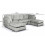 Bishop Silver Alaska Fabric U Shape High Back Corner Sofa 5