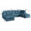 Bishop Teal Alaska Fabric U Shape Corner Sofa 2