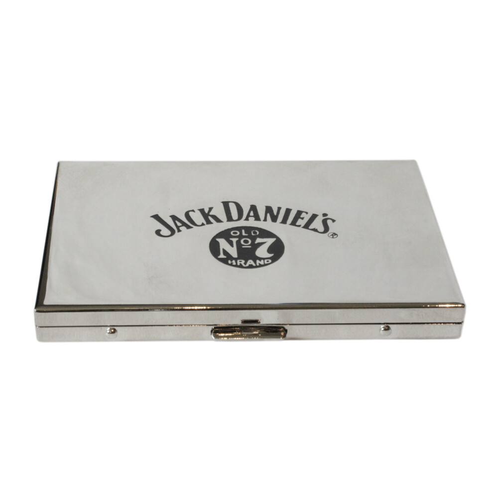Jack Daniels Cigarette Case Chrome Black,Silver
