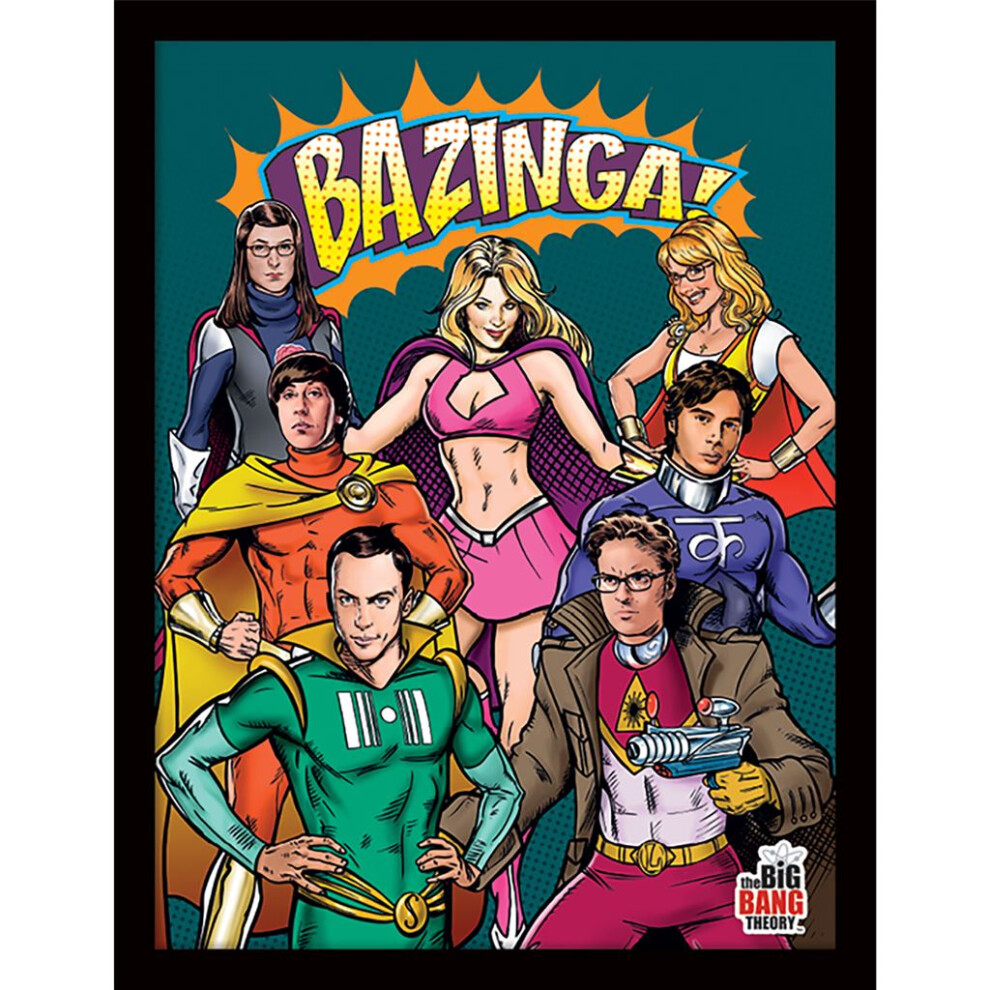 The Big Bang Theory (Superheroes) Framed 30 x 40cm Print