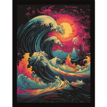 Wave Collection (Neon Whirlpool) Framed 30 x 40cm Print