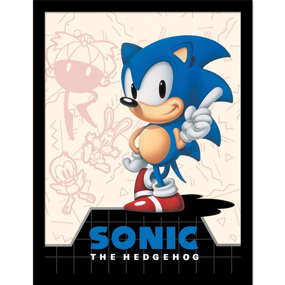 Group-Tb-Tomás-Bodero-Group Sonic The Hedgehog (Megadrive Cover) Framed 30 X 40Cm Print