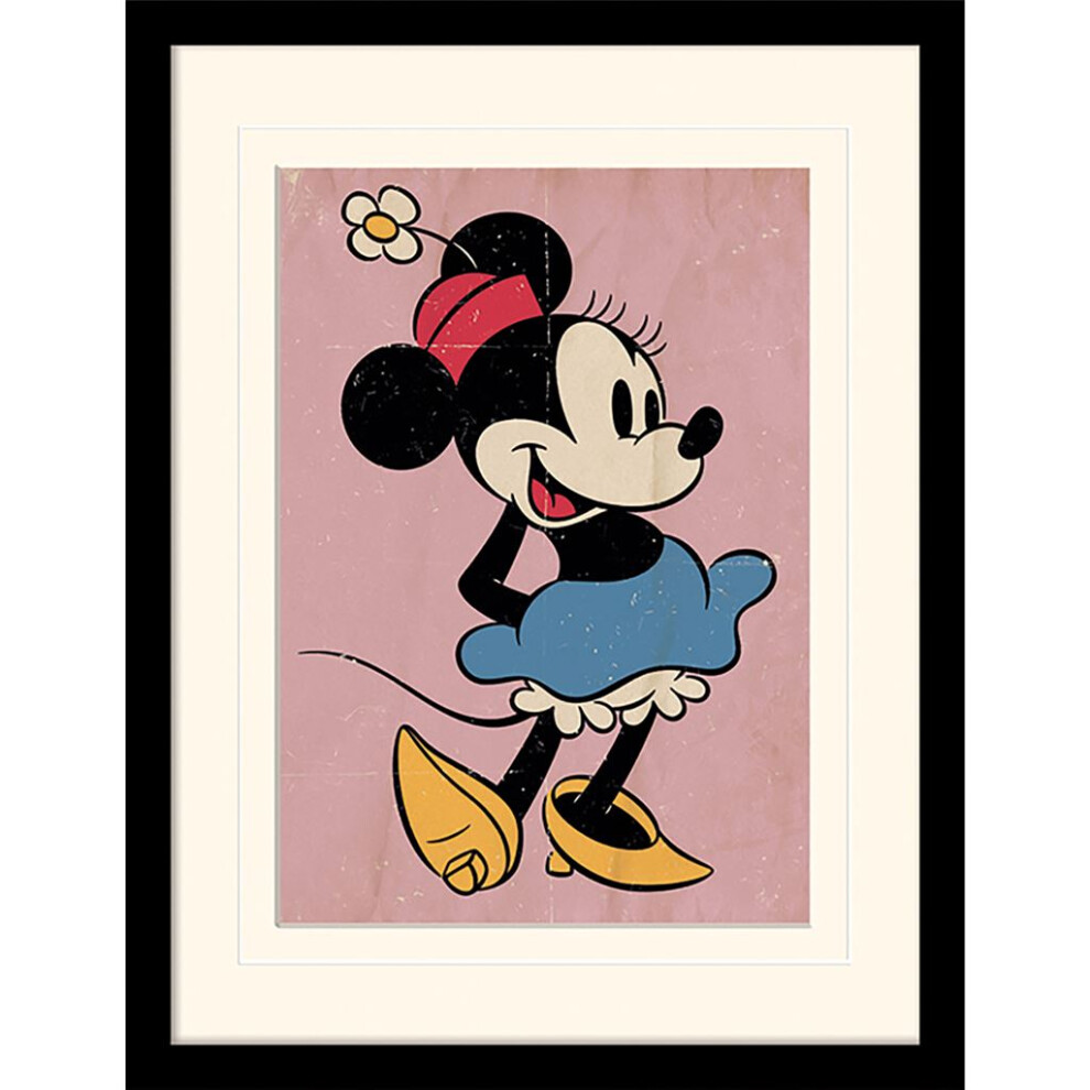 Minnie Mouse (Retro) Framed 30 x 40cm Print with mount