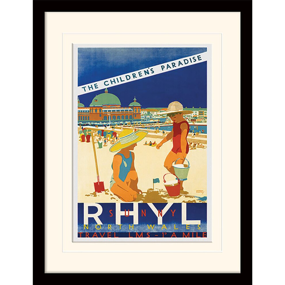 Rhyl (Bucket & Spade By Jackson Burton) Framed 30 x 40cm Print with mount