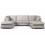Bishop Truffle Alaska Fabric U Shape High Back Corner Sofa 2