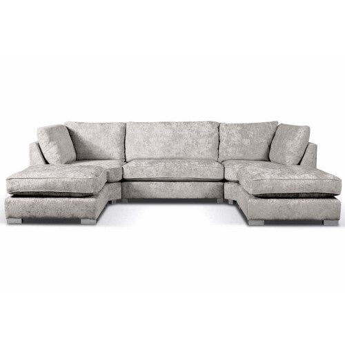 Bishop Truffle Alaska Fabric U Shape High Back Corner Sofa 1