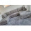 Bishop Truffle Alaska Fabric U Shape High Back Corner Sofa 4