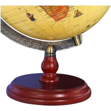 Exerz 25cm Antique Globe With A Wood Base World Globe Rotating Vintage Decorative Diametre 25cm
