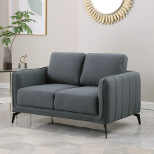 (2 Seater, Dark Grey) OSLO MODERN SCANDI STYLE FABRIC 2 or 3 SEATER SOFA