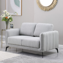 (2 Seater, Light Grey) OSLO MODERN SCANDI STYLE FABRIC 2 or 3 SEATER SOFA