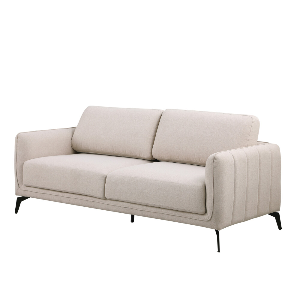 (3 Seater, Beige) OSLO MODERN SCANDI STYLE FABRIC 2 or 3 SEATER SOFA