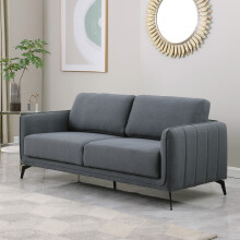 (3 Seater, Dark Grey) OSLO MODERN SCANDI STYLE FABRIC 2 or 3 SEATER SOFA