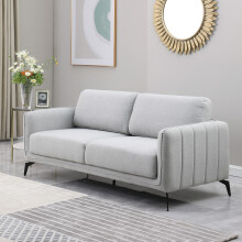 (3 Seater, Light Grey) OSLO MODERN SCANDI STYLE FABRIC 2 or 3 SEATER SOFA