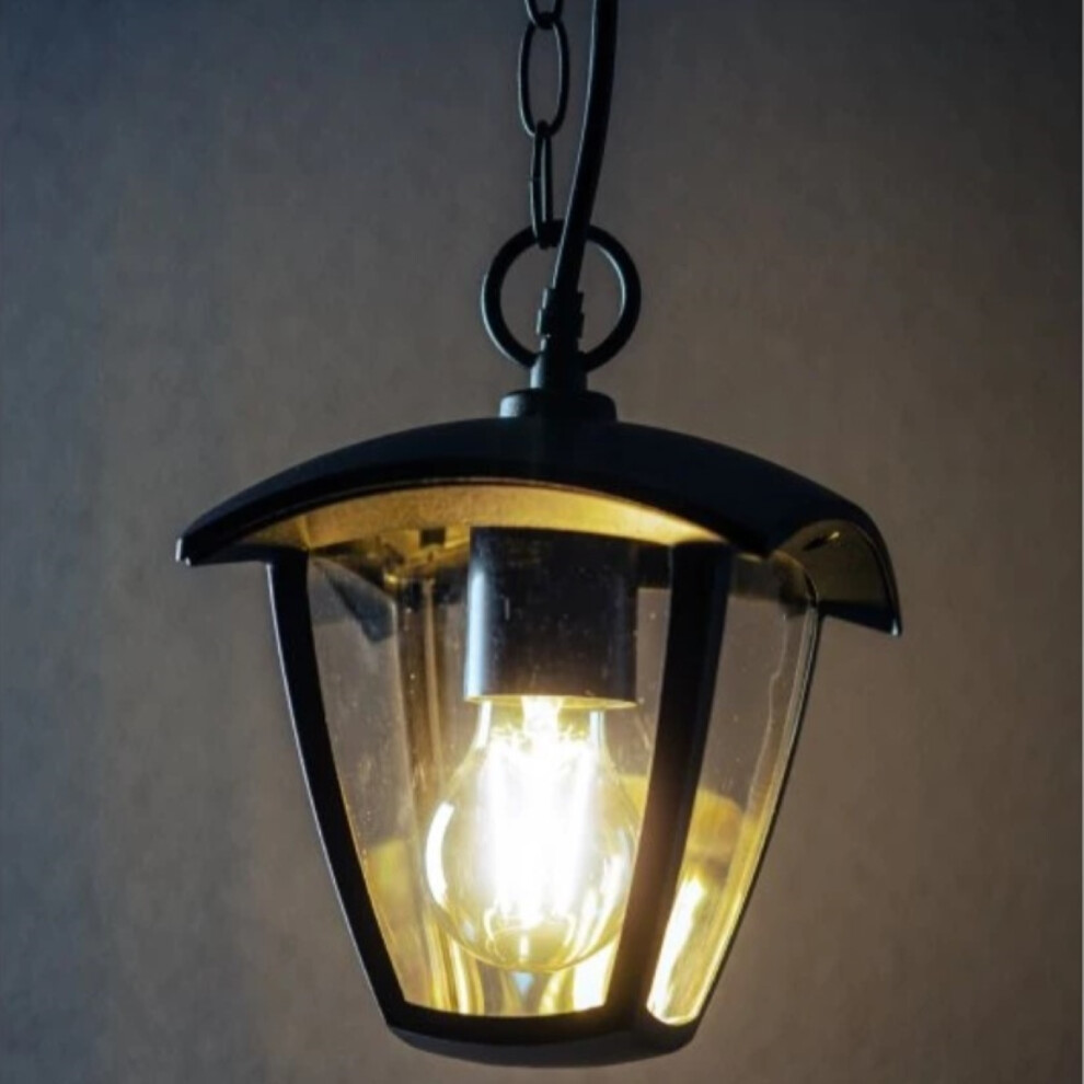 Black Outdoor Hanging Porch Light Coach Lantern Suspended