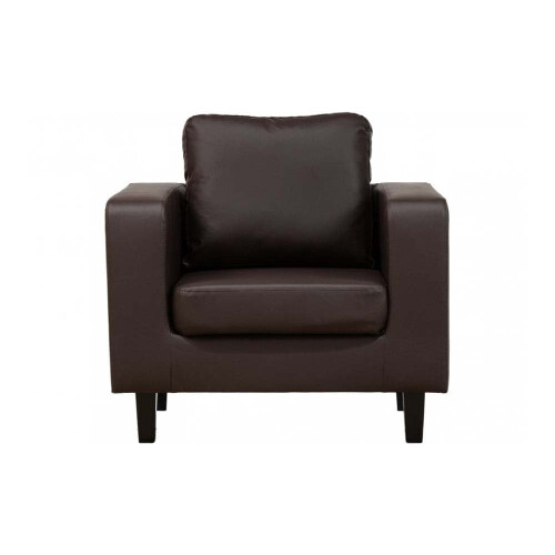 Box Brown Leather 2+1 Seater Sofa Set 2