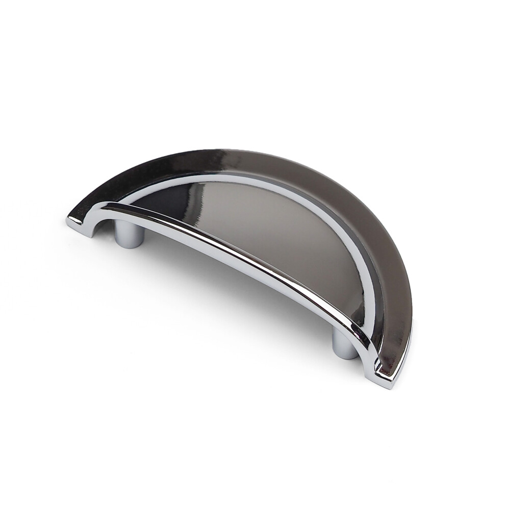 (64mm Cup Handle) Polished Chrome Kitchen Cabinet Handle & Knob