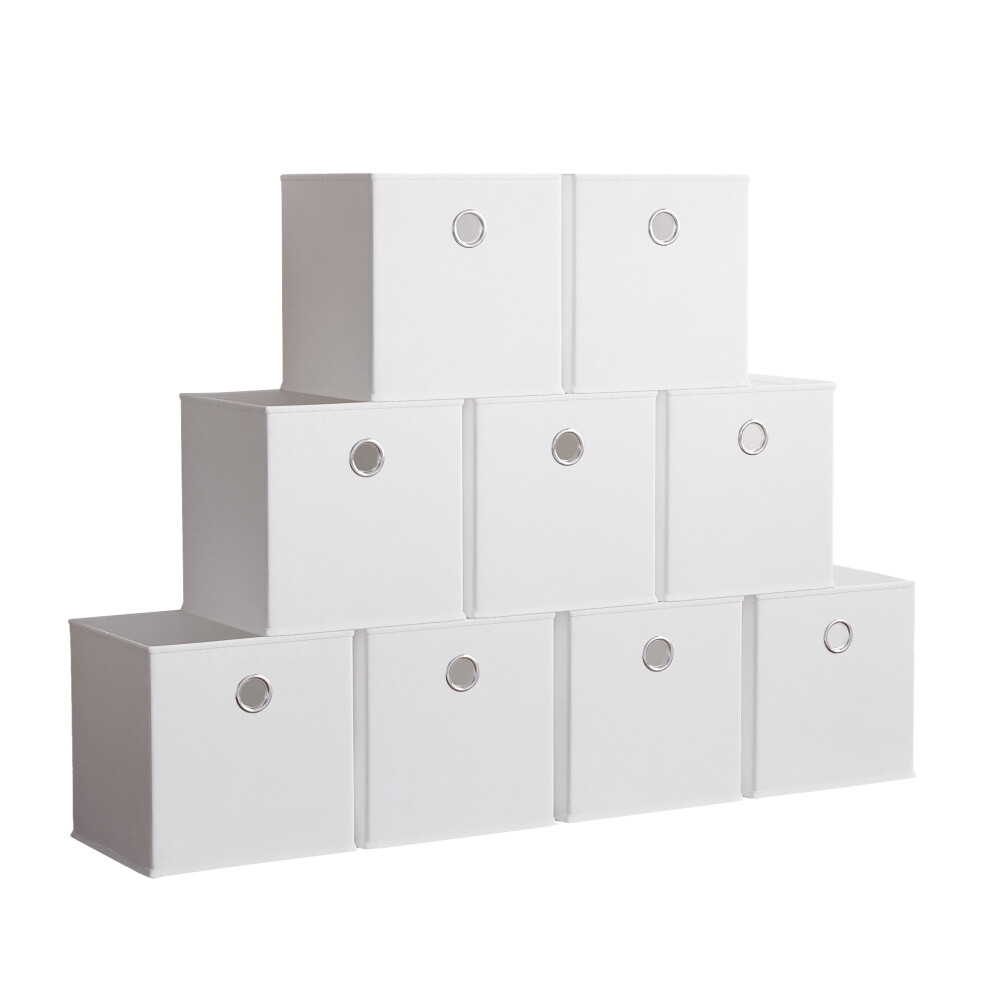 (White, 9) Durham Basket Set Drawers Bookcase Organiser Box