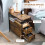 Homcom HOMCOM Narrow End Table, Sofa Side Table with 2 Drawers Storage Shelf, Brown 4