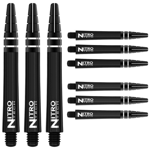 RED DRAGON Nitrotech Medium Stems - Solid Black - 3 sets per pack (9 Stems in total)