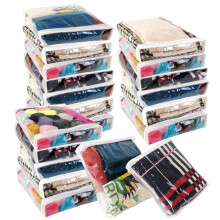 20 Pcs Clear Vinyl Zippered Storage Bags, Plastic Blankets Clothes Storage Bags for Sweater Clothes Bed Sheet Organizer with Zipper for Closet Linen