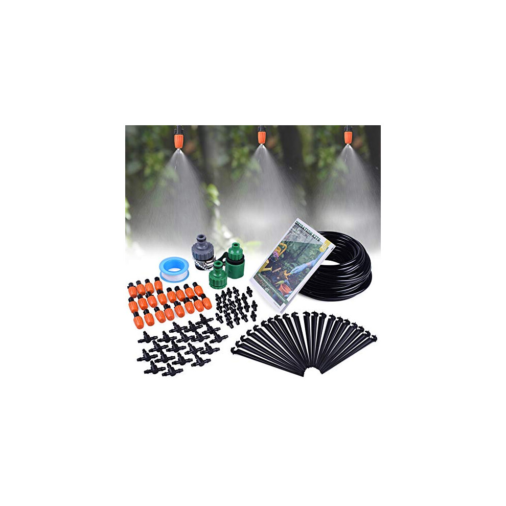MIXC Irrigation System Greenhouse Watering Systems 1/4 INCH 50FT DIY Auto Drip Irrigation Kit Garden Accessories Automatic Irrigation Equipment for