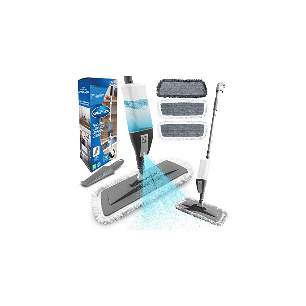 Microfibre Floor Spray Mop Dry Wet Mop Kitchen Floor Cleaning Mop 360? Swivel Head Suitable for Cleaning Tile Laminate Hardwood Ceramic with 3