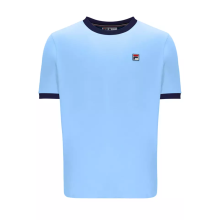 (BLUEBELL/NAVY, XXL) Fila Men's Cotton Crew Neck Classic Ringer T-Shirt