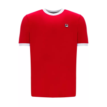 (RED/WHITE, LARGE ) Fila Men's Cotton Crew Neck Classic Ringer T-Shirt