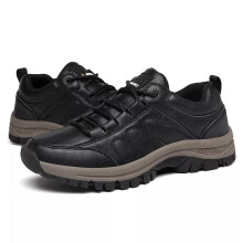(Black, UK10.5=EUR45) Men's Business Casual Soft Trainers Work Genuine Leather Shoes Flats Plus Size