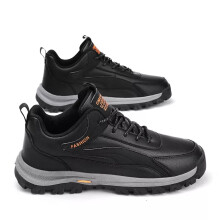 (Black, UK9.5=EUR44) Mens Casual Genuine Leather Soft Flats Trainers Work Business Shoes Plus Size