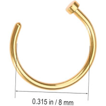 Nose Ring Surgical Steel Fake Nose Rings Hoop Lip Nose Rings GOLD