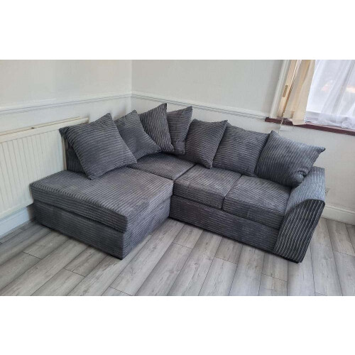 Byron Grey Fabric LHC Corner Sofa 2