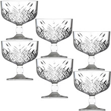 (6 Bowls) Footed Ice Cream Sundae Dessert Glasses Bowl Set