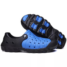 (Blue, UK 10.5=EUR 45) Mens Summer Slip on Sliders Pool Beach Sandals Hole Shoes Casual Flip Flops