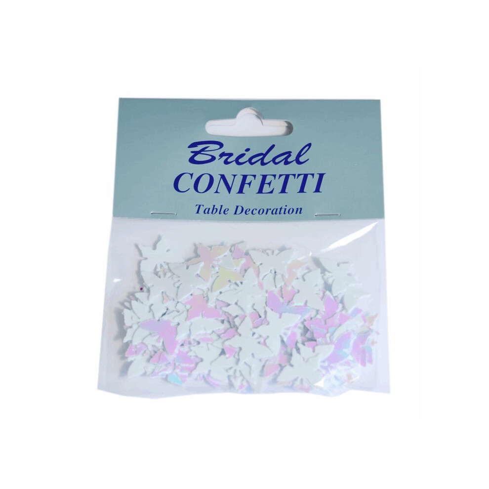 (White / Iridescent) Butterfly Shaped Foil Table Scatter Confetti